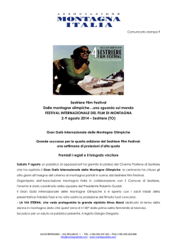 Sestriere Film Festival Dalle montagne olimpiche&hellip;uno sguardo sul