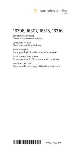 Bedienungsanleitung Glas-Vakuumfiltrationsger&auml;te Directions for