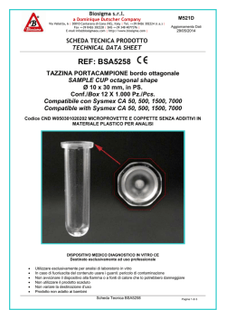 scheda tecnica prodotto technical data sheet