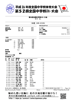 第52回全国中学校ｽｷｰ大会 女子 SL 1本目