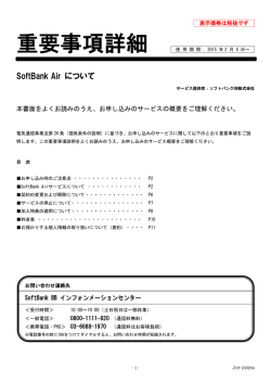 SoftBank Air重要事項詳細