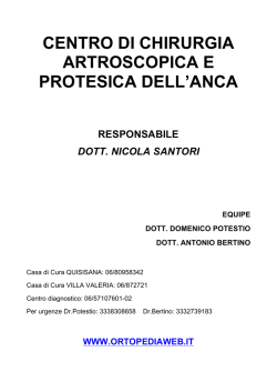 CENTRO DI CHIRURGIA ARTROSCOPICA E