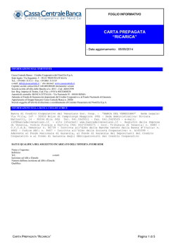 CARTA PREPAGATA &ldquo;RICARICA&rdquo;