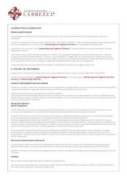 Privacy Policy - Agriturismo La Brezza