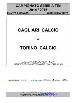 Cagliari-Torino - 4&deg; giornata serie A