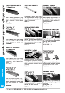 profili - staffaggi - m ateriali di consum o - pannelli