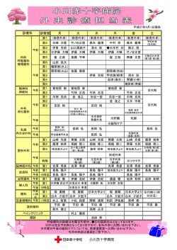 診察室 月 火 水 木 金 土 診療科