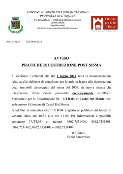 Avviso deposito pratiche UTR04 - Comune di Santo Stefano di
