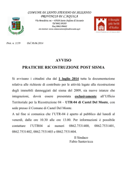 Avviso deposito pratiche UTR04 - Comune di Santo Stefano di