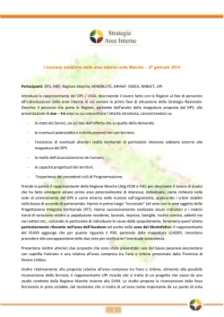 Prima riunione: incontro plenario per la selezione delle aree interne