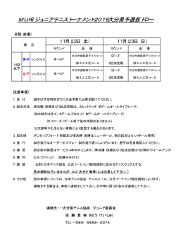 MUFGジュニアテニストーナメント2015大分県予選