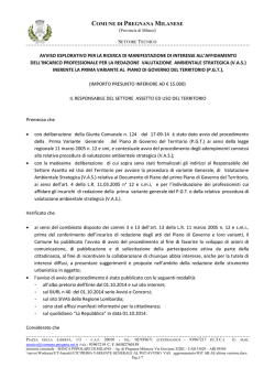 AVVISO VAS - Comune di Pregnana Milanese