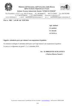 Calendario esami di settembre - ITIS "E. Fermi"