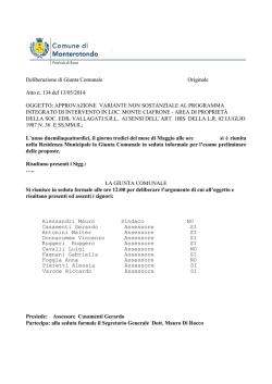 APPROVAZIONE VARIANTE NON SOSTANZIALE AL PROGRA