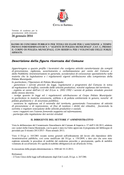 Bando Agente di PM - Comune di Imperia