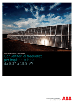 Convertitori di frequenza per impianti in isola da 0,37 a 18,5 kW