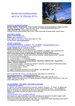 BardonecchiaNewsletter dal 6 al 12 Ottobre 2014
