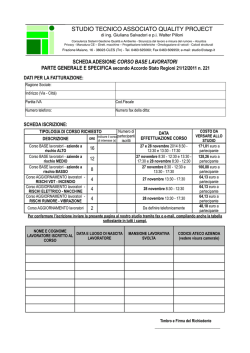 Modulo di preadesione - sta quality project