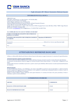 Rilascio attestazioni e referenze bancarie