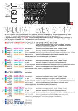 Programma EVENTO OPENDAY del 14/7