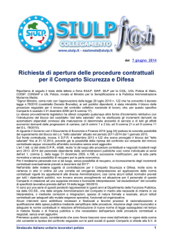 Richiesta di apertura delle procedure contrattuali per