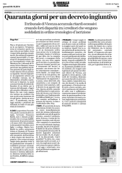 Quaranta giorni per un decreto ingiuntivo