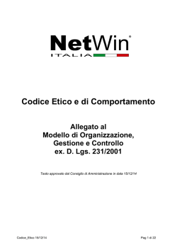 Codice Etico e di Comportamento