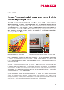 Il gruppo Planzer equipaggia il proprio parco camion di adesivi di