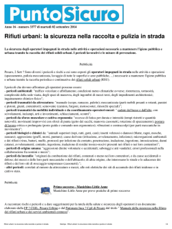 Rifiuti urbani: la sicurezza nella raccolta e pulizia in