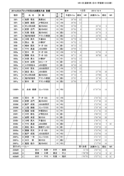NR:=:道新(例：小=学童新）S(SC新） 2014JSCAブロック対抗水泳競技