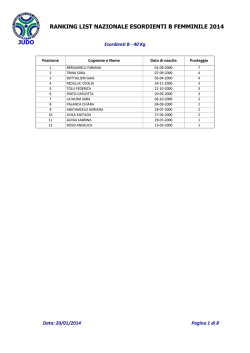 ranking list nazionale esordienti b femminile 2014