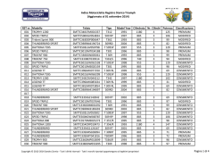 RST nr. Modello Telaio Tipo Model Year Cilindrata Nr. Cilindri
