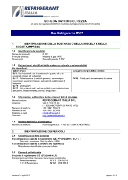 SDS R507 - Refrigerant Italia Srl