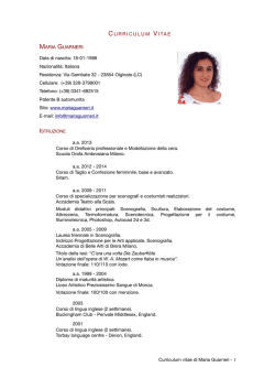 CURRICULUM VITAE MARIA GUARNERI Data di nascita: 18