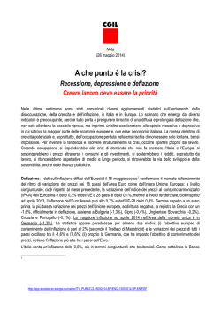 A che punto è la crisi? Recessione, depressione e deflazione