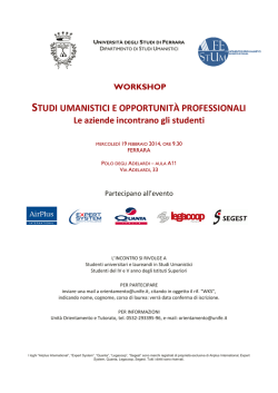 Programma Workshop StUm 2014 - Universit&agrave; degli Studi di Ferrara