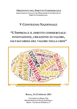programma dei lavori - Associazione Orizzonti del Diritto Commerciale