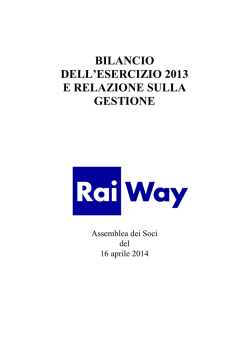 Bilancio RAI WAY 2013