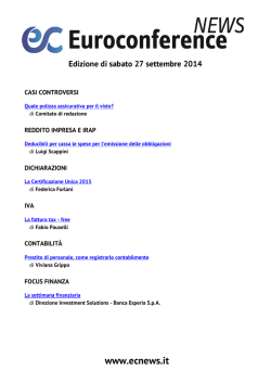 Edizione di sabato 27 settembre 2014