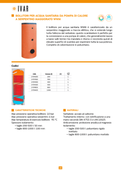 bollitori per acqua sanitaria da pompa di calore a serpentino