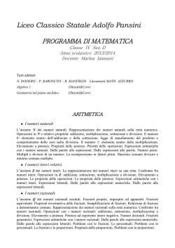 Matematica IV D - Liceo Classico Adolfo Pansini di Napoli