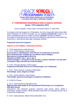 3&deg; congresso nazionale della back school