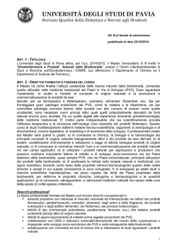 Bando - CISt.RE - Universit&agrave; degli studi di Pavia
