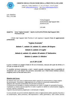 Programma completo e modulo di iscrizione