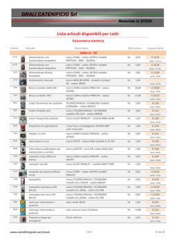Lista articoli disponibili per Lotti