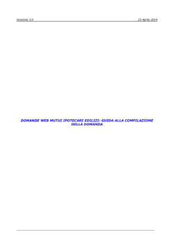 Domande WEB Mutui Ipotecari Edilizi - Guida alla