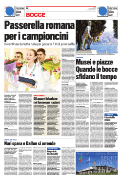 BOCCE BOCCE - Federazione Italiana Bocce