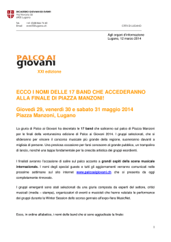 Ecco i nomi dei gruppi finalisti della ventunesima edizione di Palco