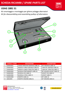 SCHEDA RICAMBI / SPARE PARTS LIST