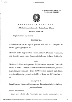 Ordinanza Tar 9410/2014